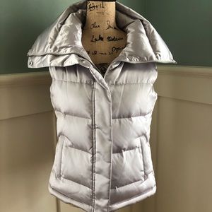 Talbots Puffy Silver Vest S